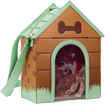 Loungefly I Heart Disney Dogs Dog House Triple Lenticular Figural Crossbody Bag, Multi