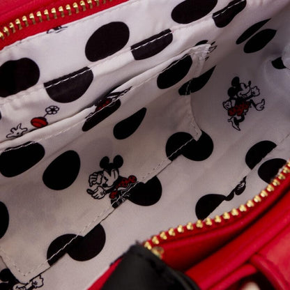 Loungefly Disney Minnie Mouse Rocks the Dots Bow Figural Crossbody Bag, Multi