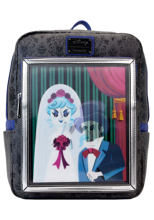 Loungefly Disney Haunted Mansion The Black Widow Bride Portrait Lenticular Double Strap Shoulder Bag, Multi