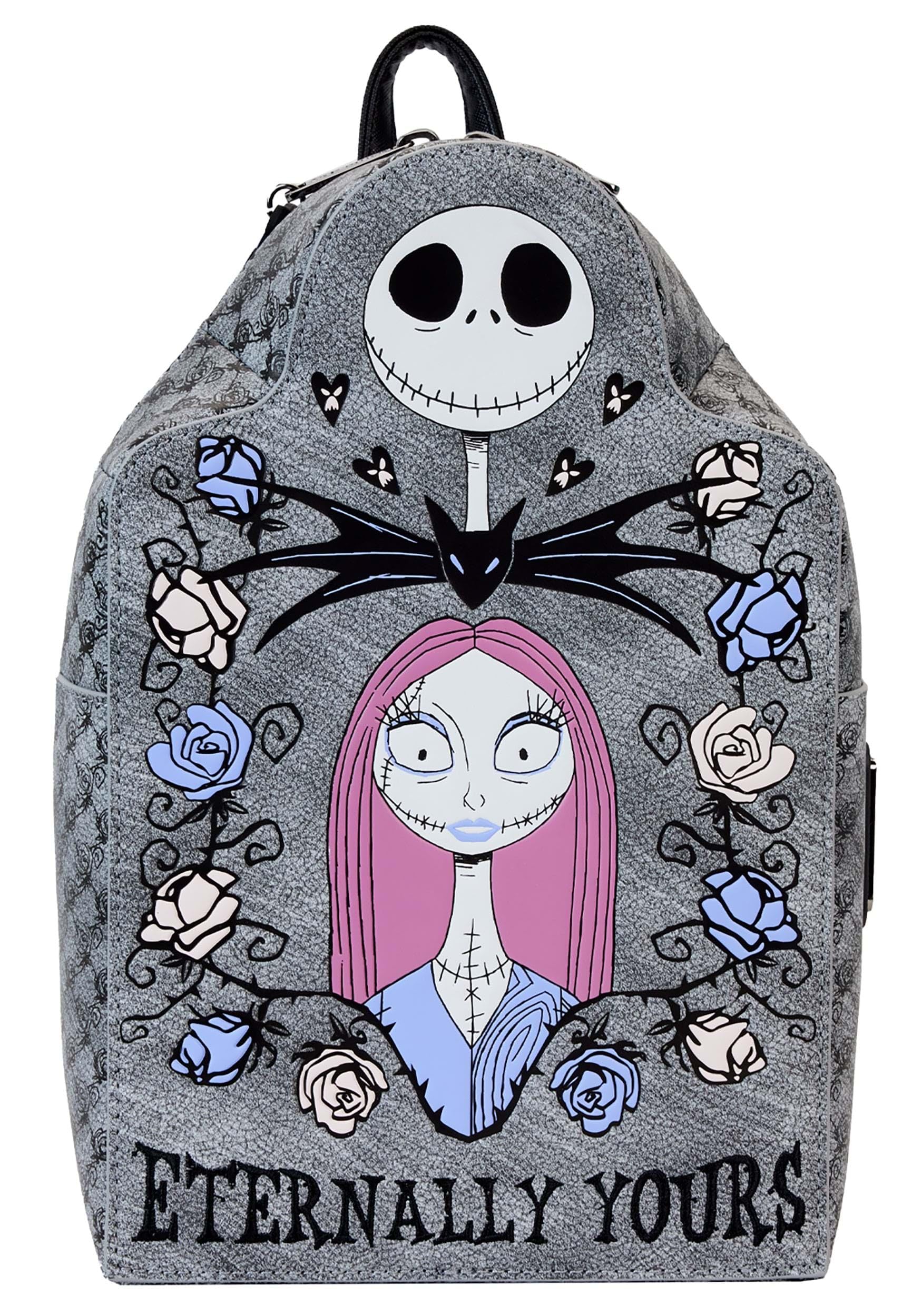 Loungefly Nightmare Before Christmas Jack and Sally Eternally Yours Tombstone Double Strap Shoulder Bag, Multi, Mini