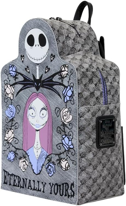 Loungefly Nightmare Before Christmas Jack and Sally Eternally Yours Tombstone Double Strap Shoulder Bag, Multi, Mini