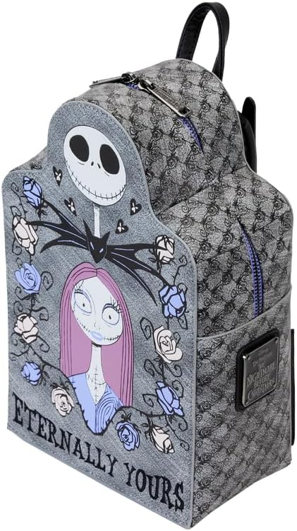 Loungefly Nightmare Before Christmas Jack and Sally Eternally Yours Tombstone Double Strap Shoulder Bag, Multi, Mini