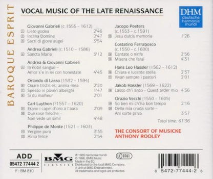 Vocal Music Late Renaissance