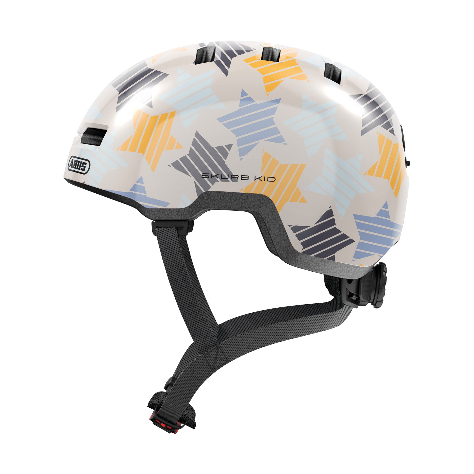 ABUS children's helmet Skurb Kid - robust bike helmet in skate style with room for a ponytail and various designs - for girls and boys M (50-55 cm) Grau (grey stars)