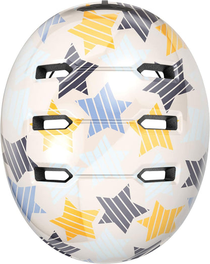 ABUS children's helmet Skurb Kid - robust bike helmet in skate style with room for a ponytail and various designs - for girls and boys M (50-55 cm) Grau (grey stars)