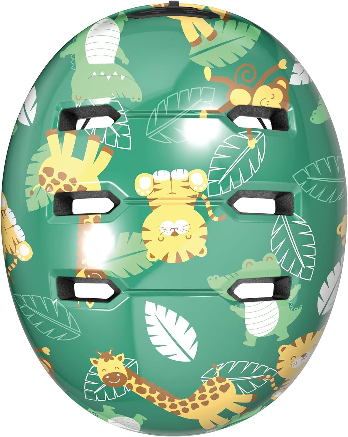 ABUS children's helmet Skurb Kid - robust bike helmet in skate style with room for a ponytail and various designs - for girls and boys M (50-55 cm) Grün (green jungle)