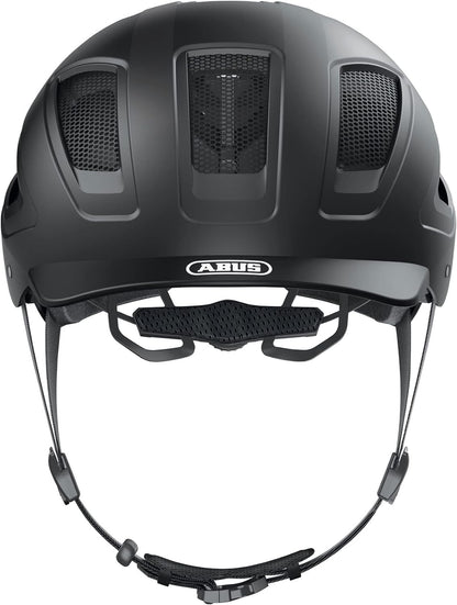 ABUS Hyban 2.0 City Helmet - Durable Bicycle Helmet for Daily Use with ABS Hard Shell - for Women and Men - Black, Size M M (52-58 cm) Black (Velvet Black)