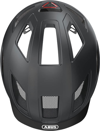 ABUS Hyban 2.0 City Helmet - Durable Bicycle Helmet for Daily Use with ABS Hard Shell - for Women and Men - Black, Size M M (52-58 cm) Black (Velvet Black)