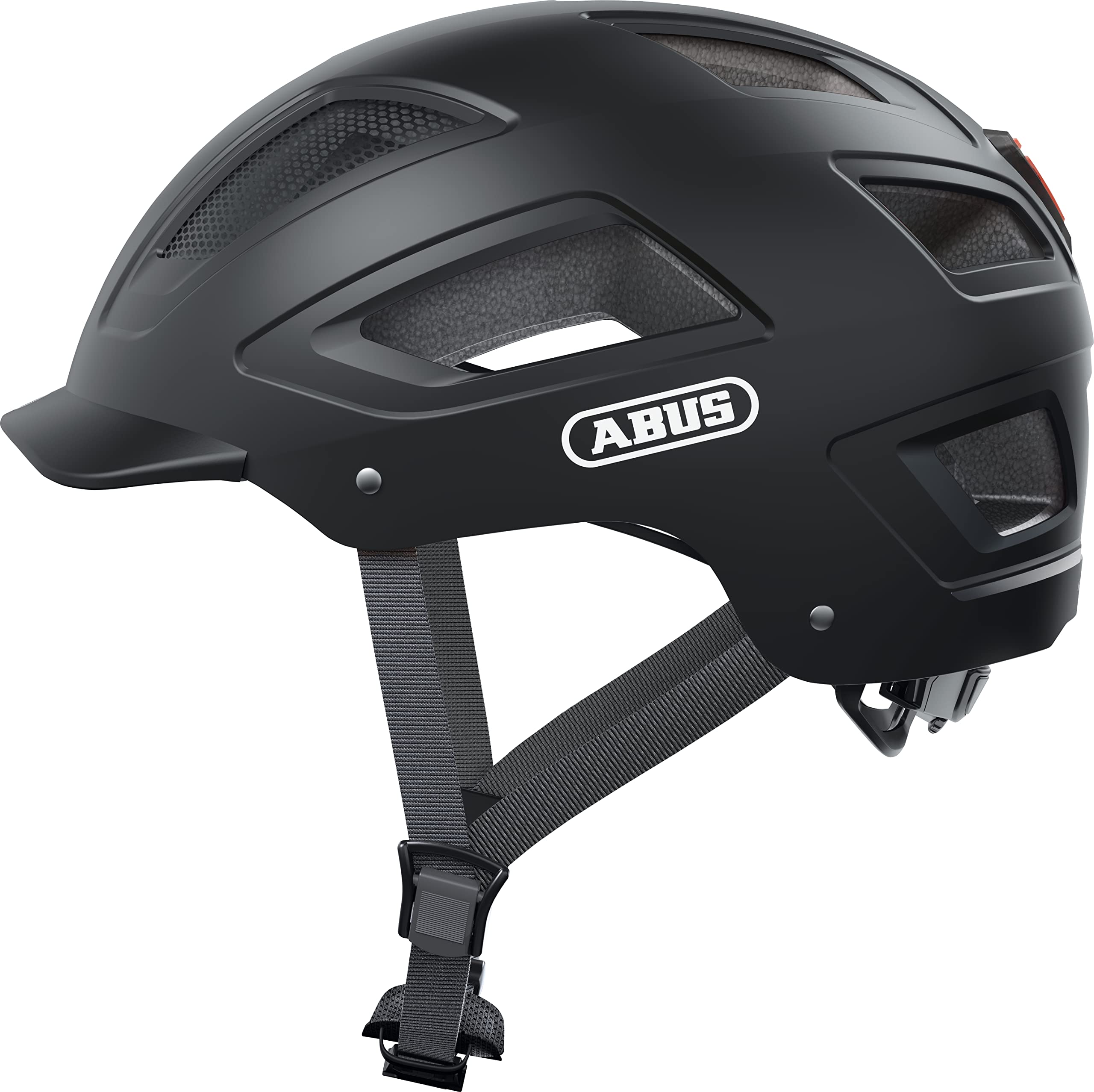 ABUS Hyban 2.0 City Helmet - Durable Bicycle Helmet for Daily Use with ABS Hard Shell - for Women and Men - Black, Size L L (56-61 cm) Black (Velvet Black)