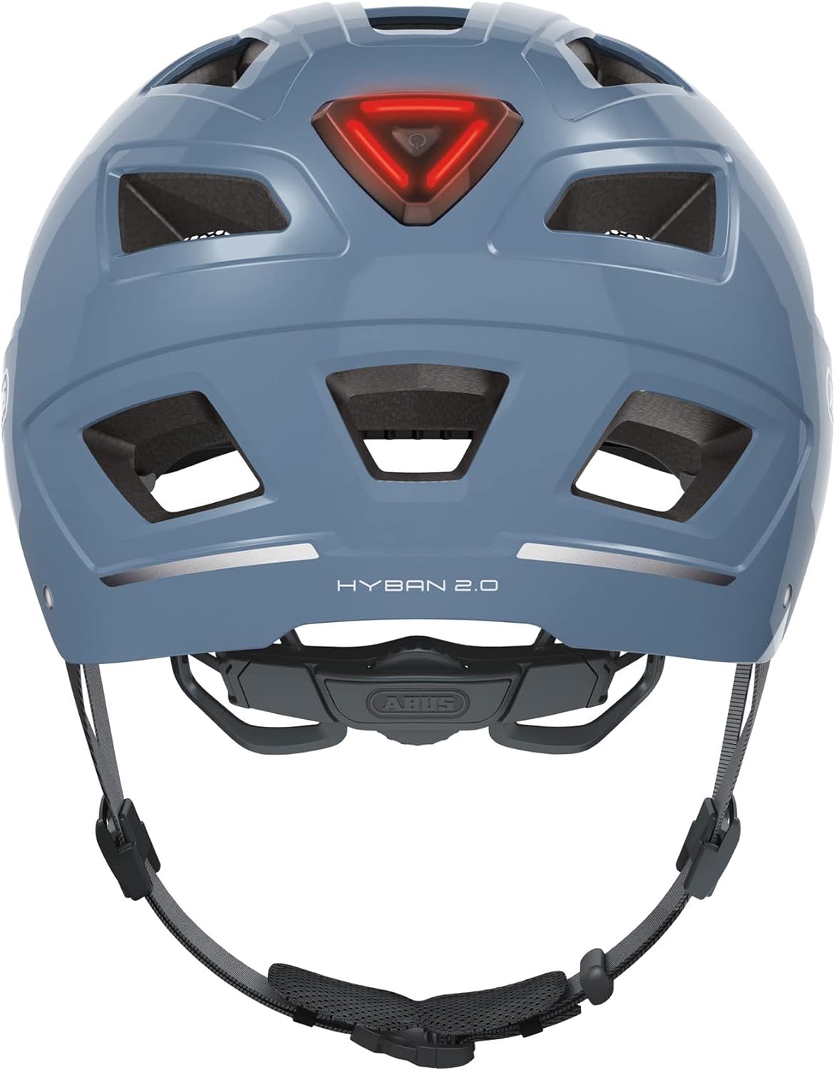 ABUS Hyban 2.0 City Helmet - Durable Bicycle Helmet for Daily Use with ABS Hard Shell - for Women and Men - Blue, Size M M (52-58 cm) Blue (Glacier Blue)