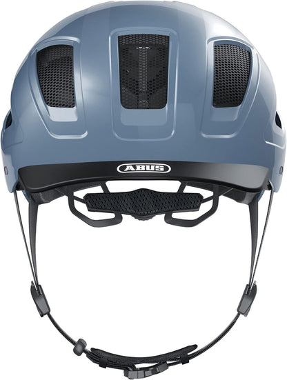 ABUS Hyban 2.0 City Helmet - Durable Bicycle Helmet for Daily Use with ABS Hard Shell - for Women and Men - Blue, Size M M (52-58 cm) Blue (Glacier Blue)