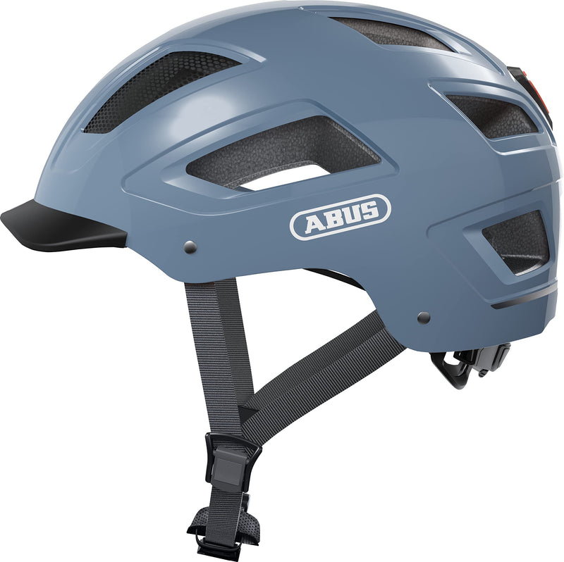 ABUS Hyban 2.0 City Helmet - Durable Bicycle Helmet for Daily Use with ABS Hard Shell - for Women and Men - Blue, Size M M (52-58 cm) Blue (Glacier Blue)