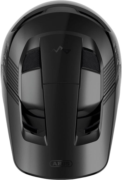 ABUS Downhill Bicycle Helmet HiDrop - Full-face Helmet with ABS Outer Shell for MTB Trails XL (61-62 cm) Schwarz (shiny black)