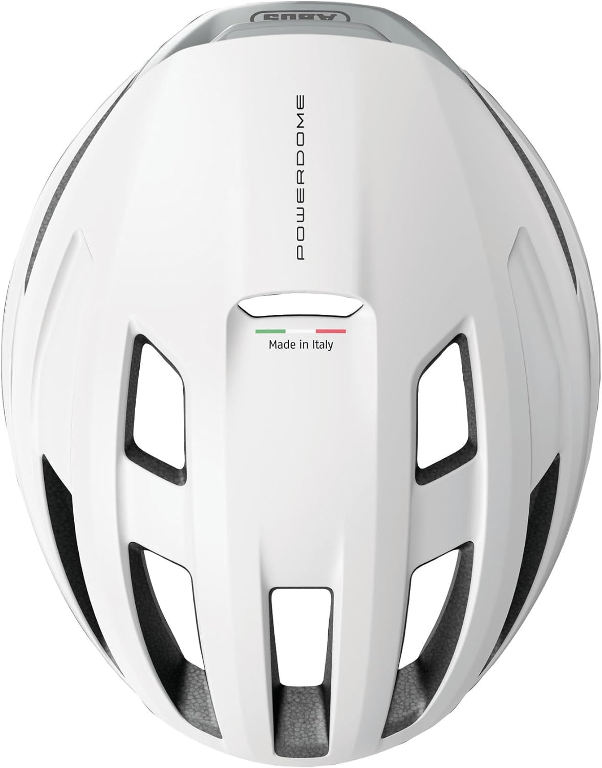 ABUS PowerDome road bike helmet - lightweight bike helmet with clever ventilation system and aerodynamic profile - Made in Italy - for men and women L (57-61 cm) Weiß (polar white)