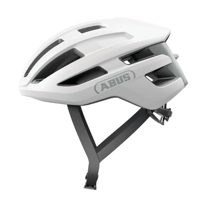 ABUS PowerDome road bike helmet - lightweight bike helmet with clever ventilation system and aerodynamic profile - Made in Italy - for men and women L (57-61 cm) Weiß (polar white)