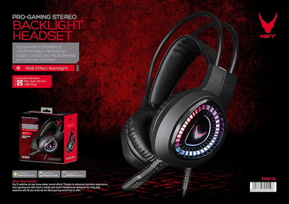 Varr Mic VH8010 Stereo Lite - Auriculares para Videojuegos (3,5 mm, USB), Color Negro