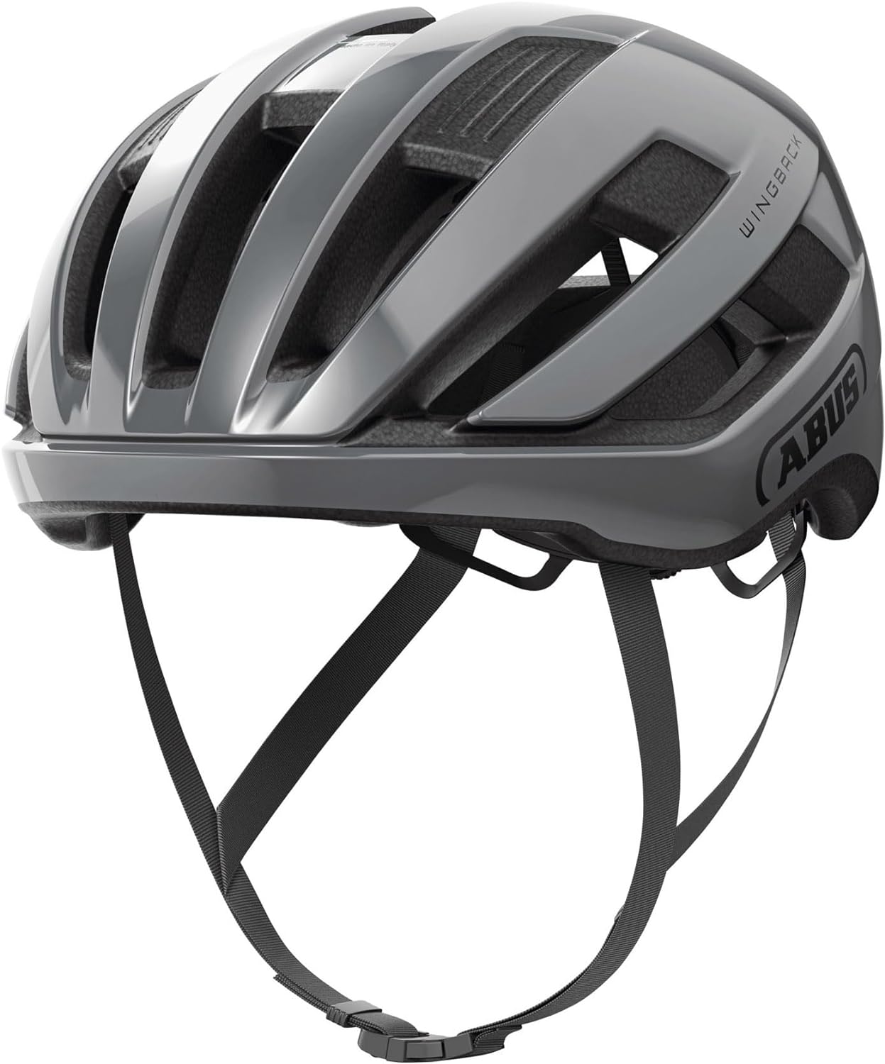 ABUS WingBack Racing Bicycle Helmet - Simple Helmet for Sporty Riding in Everyday Use S (51-55 cm) Grau (race grey)