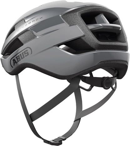 ABUS WingBack Racing Bicycle Helmet - Simple Helmet for Sporty Riding in Everyday Use S (51-55 cm) Grau (race grey)