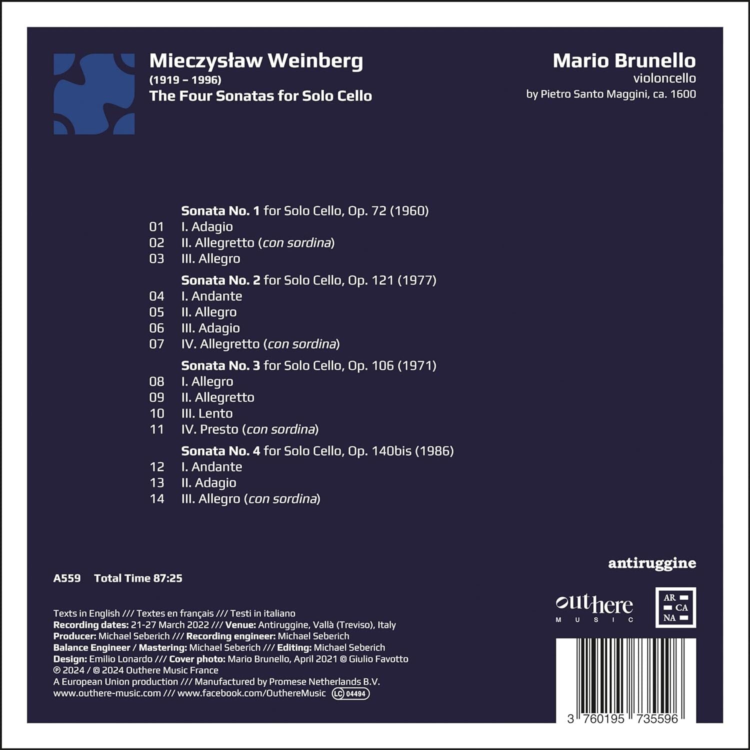 Mieczyslaw Weinberg: The Four Sonatas for Solo Cello