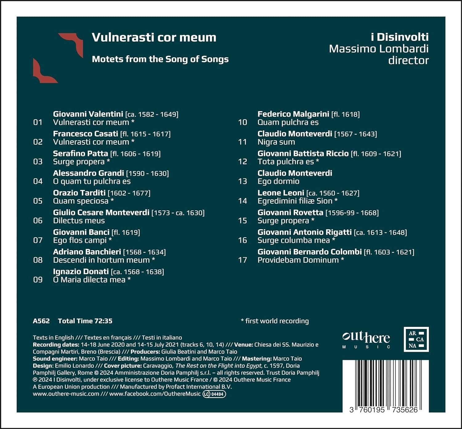 Vulnerasti Cor Meum: Motets from the Song of Songs