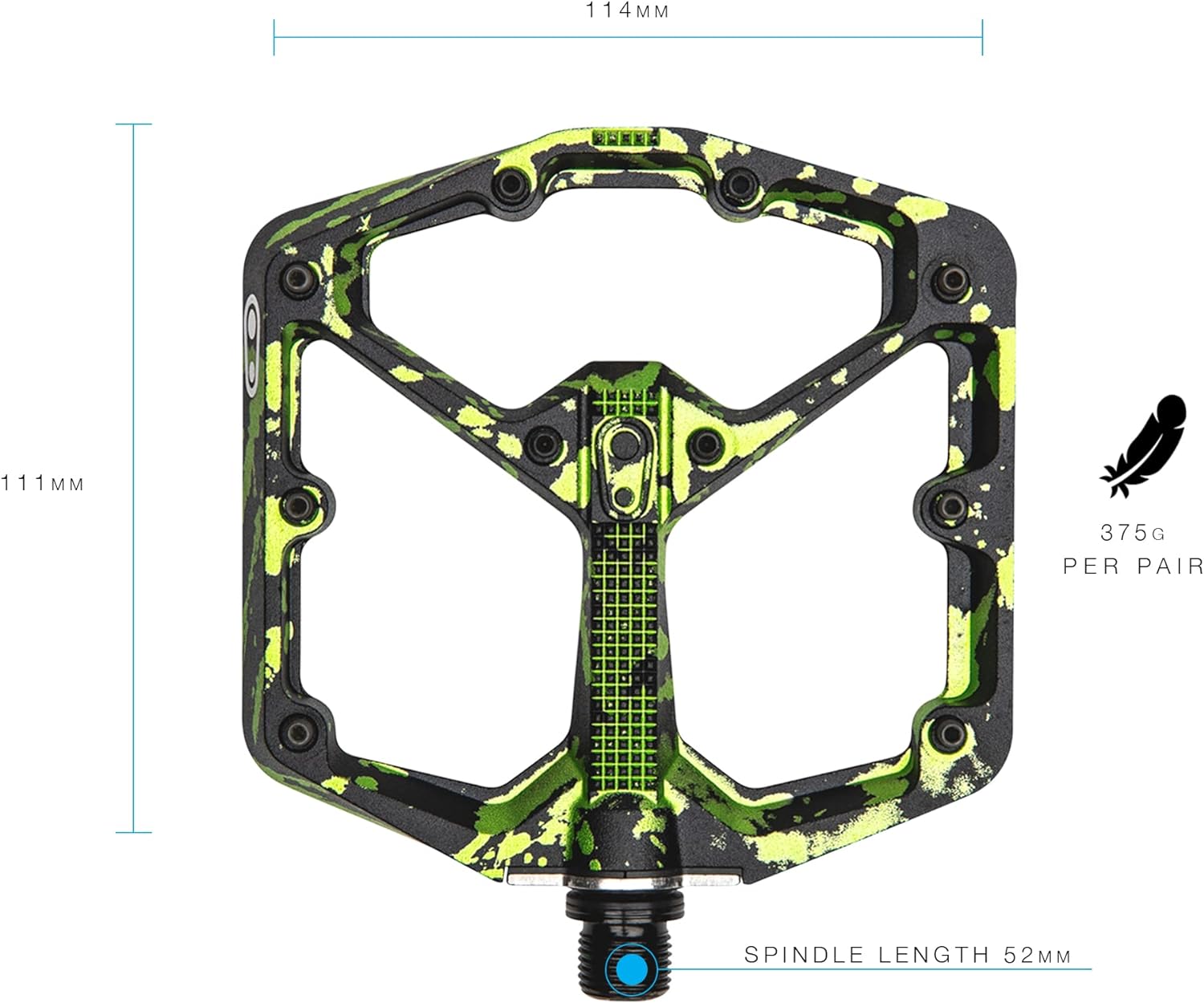Crankbrothers Stamp 7 Platform Limited Edition Fahrrad Pedalen Large gr: 43-49 Black/Lime