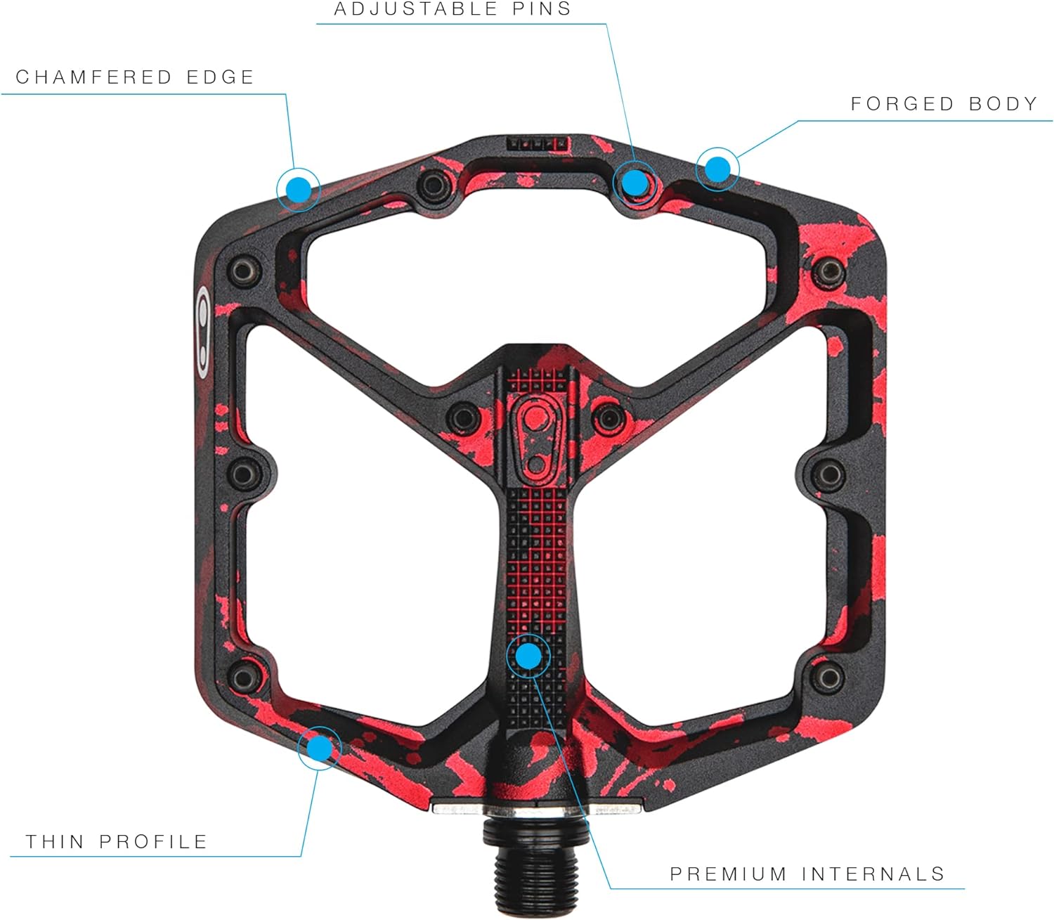 Crankbrothers Stamp 7 Platform Limited Edition Bicycle Pedals Large Size 43-49 Black / Red