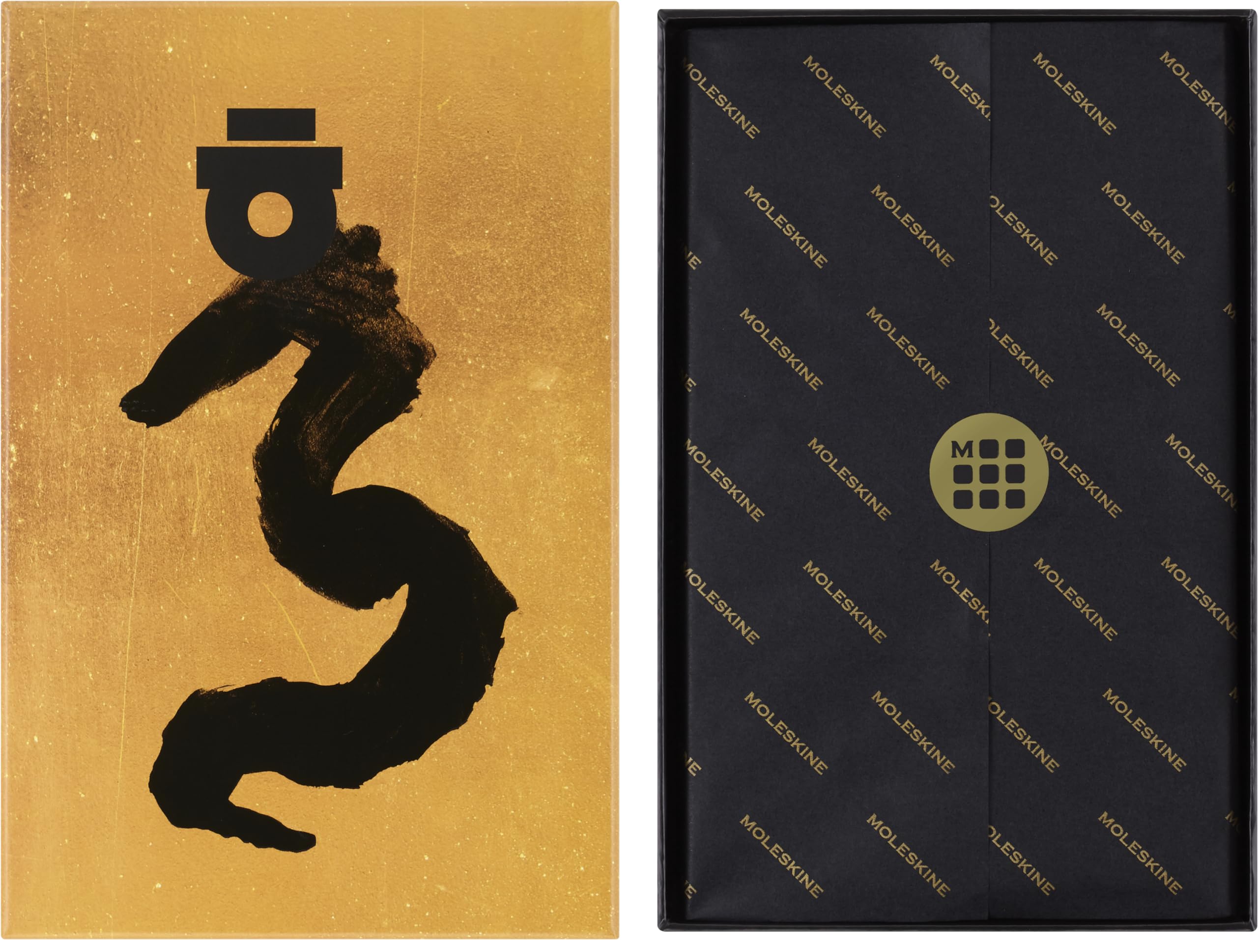 Moleskine Limited Edition Year of the Dragon Notebook by Ahn Sang-Soo, with Gift Box, Hard Cover, Ruled, Large (5" x 8.25"), Gold, 176 pages
