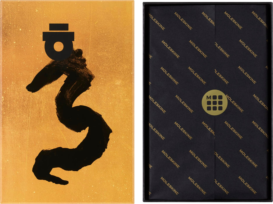 Moleskine Limited Edition Year of the Dragon Notebook by Ahn Sang-Soo, with Gift Box, Hard Cover, Ruled, Large (5" x 8.25"), Gold, 176 pages