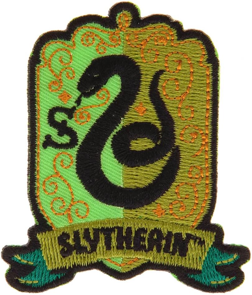 Harry Potter Slytherin Iron On Patch (One Size) (Green/Black