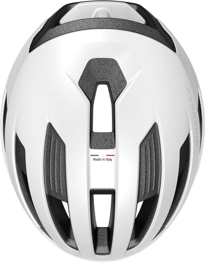 ABUS WingBack Racing Bicycle Helmet - Simple Helmet for Sporty Riding in Everyday Use L (57-61 cm) Weiß (polar white)
