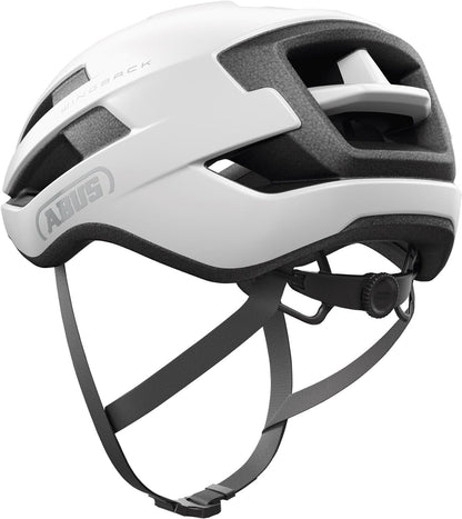 ABUS WingBack Racing Bicycle Helmet - Simple Helmet for Sporty Riding in Everyday Use L (57-61 cm) Weiß (polar white)