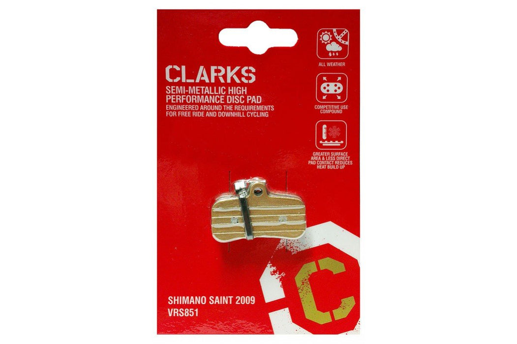 Clarks Cycle Systems Disc Brake Pads, Compatible with Clarks M4 & Shimano XTR, Deore XT, SLX, Saint, Zee