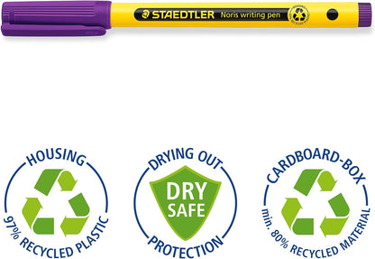 STAEDTLER 307-6 Noris Handwriting Pen - Violet (Box of 10