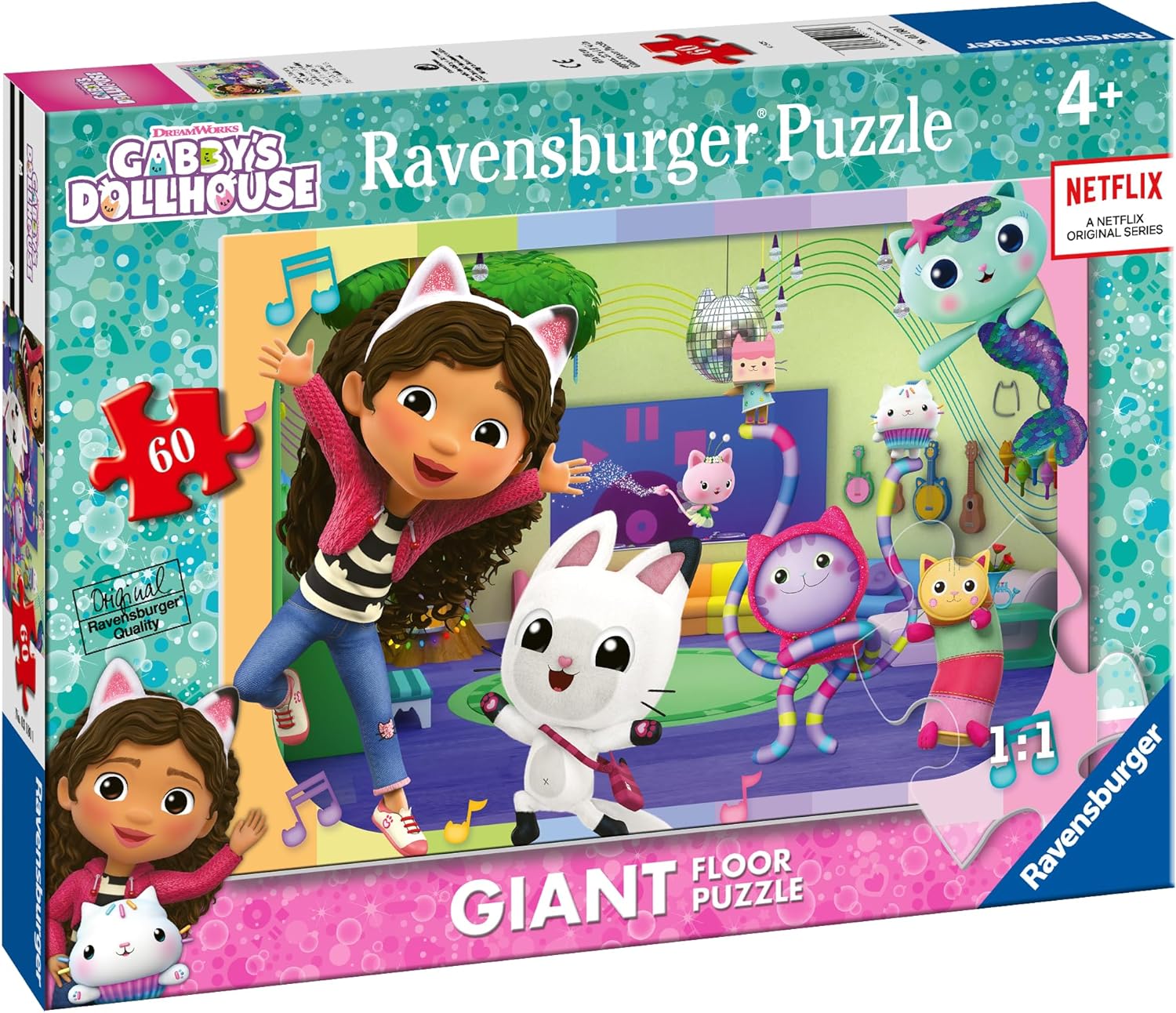 Ravensburger Gabby's Dollhouse 60 Piece Giant Floor Jigsaw Puzzle for Kids Age 4 Years Up - Educational Toys & Games for Children