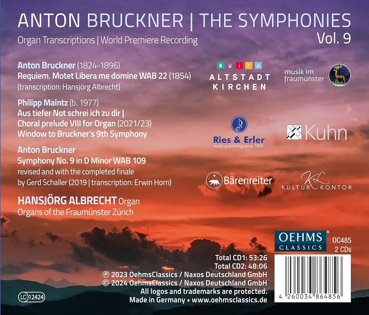 Anton Bruckner: The Symphonies: Organ Transcriptions - Volume 9
