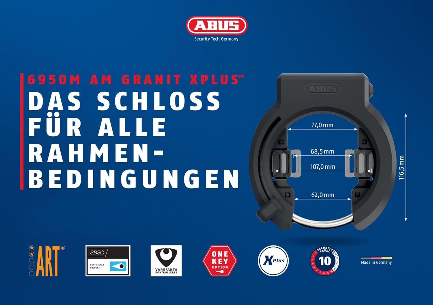 ABUS Granit Xplus 6950 Frame Lock [Black]