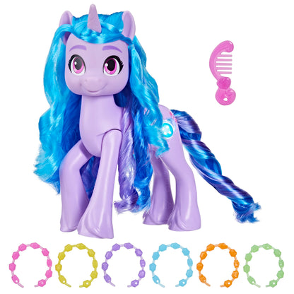 My Little Pony Toys: Make Your Mark Izzy Moonbow See Your Sparkle 8-Inch Purple Pony Toy, Unicorn Toys for 5 Year Old Girls and Boys and Up, with Sounds, Music, and Lights