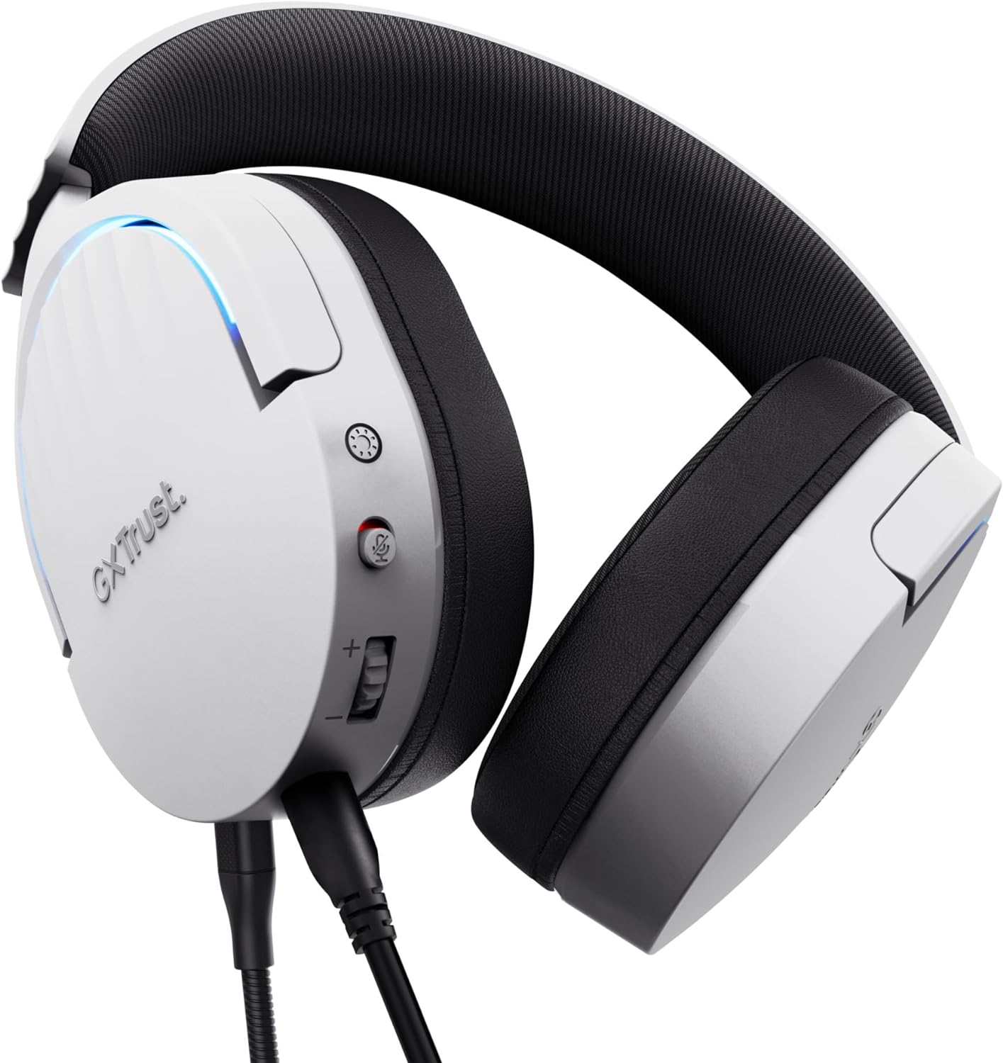 Trust Gaming GXT 490W Fayzo USB Gaming Headset 7.1 Surround Sound, 50mm Drivers, 35% Recycled Plastics, RGB Over-Ear Wired Headphones, with Noise Cancelling Microphone for PC PS5 - White USB 7.1 Surro