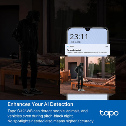 Tapo C325Wb V1 - Network Surveillance Camera - Bullet - Outdoor - Dustproof / Weatherproof - Colour (Day&Night) - 4 Mp -