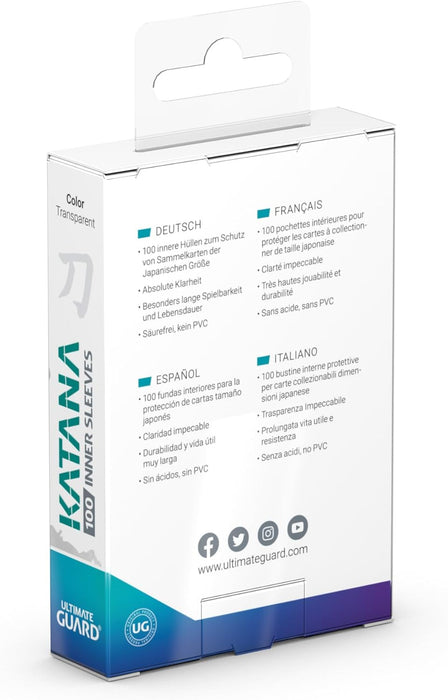 Ultimate Guard Katana Inner Sleeves Standardgröße Transparent (100)