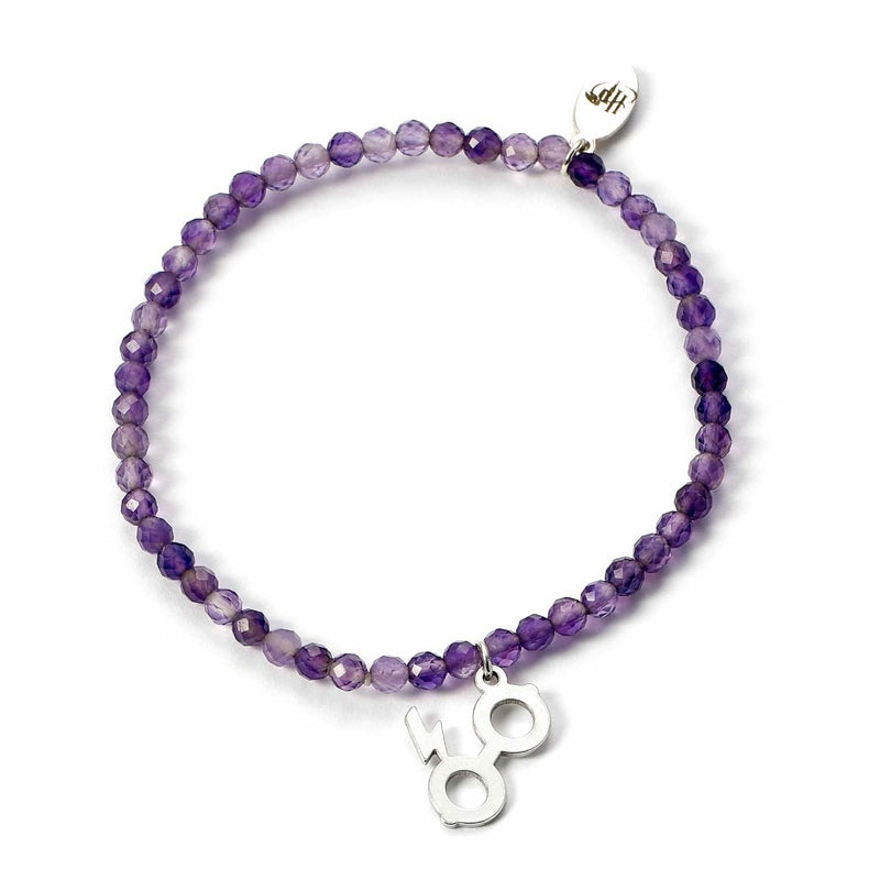 HARRY POTTER Crystal Bracelet with Sterling Silver Lightning Bolt & Glasses Charm
