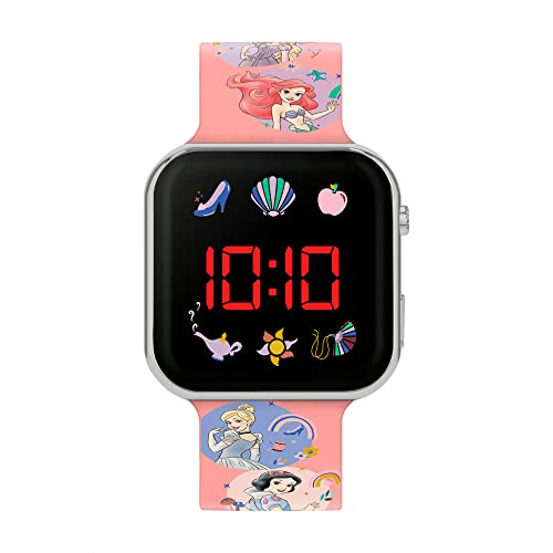 Disney Princess Girl's Digital Quartz Watch with Silicone Strap PN4398