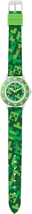 Minecraft Creeper Green Printed Strap Quartz Time Teacher Watch MIN9033