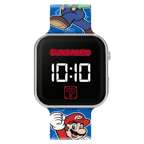 Mario Kids LED Quartz Silicone Blue Strap Watch GSM4259