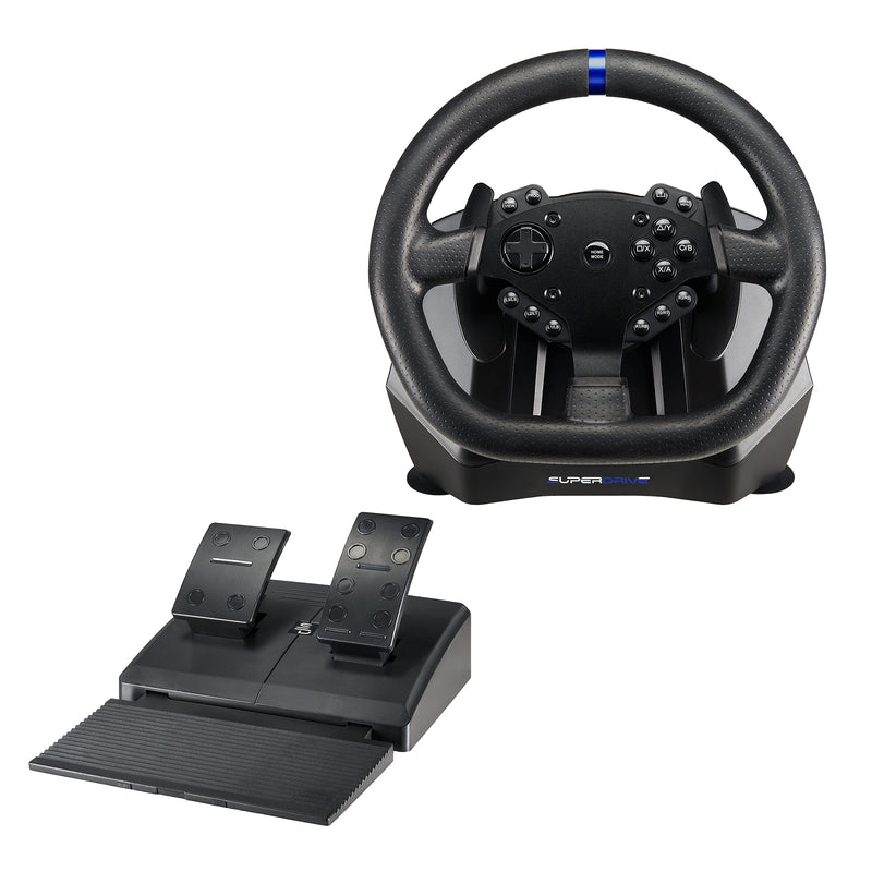 Subsonic Superdrive - SV950 steering wheel with pedals and paddles for Xbox Serie X/S, PS4, Xbox One, PC (programmable for all games)