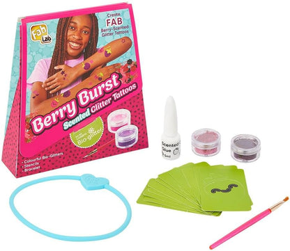 FabLab 24703 Berry Burst Scented Glitter Tattoos, Multi