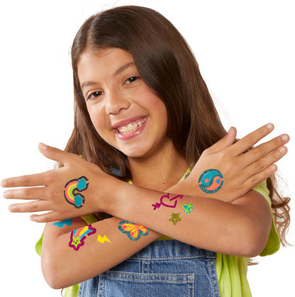 FabLab 24704 Glow in The Dark Glitter Tattoos Kit, Multi