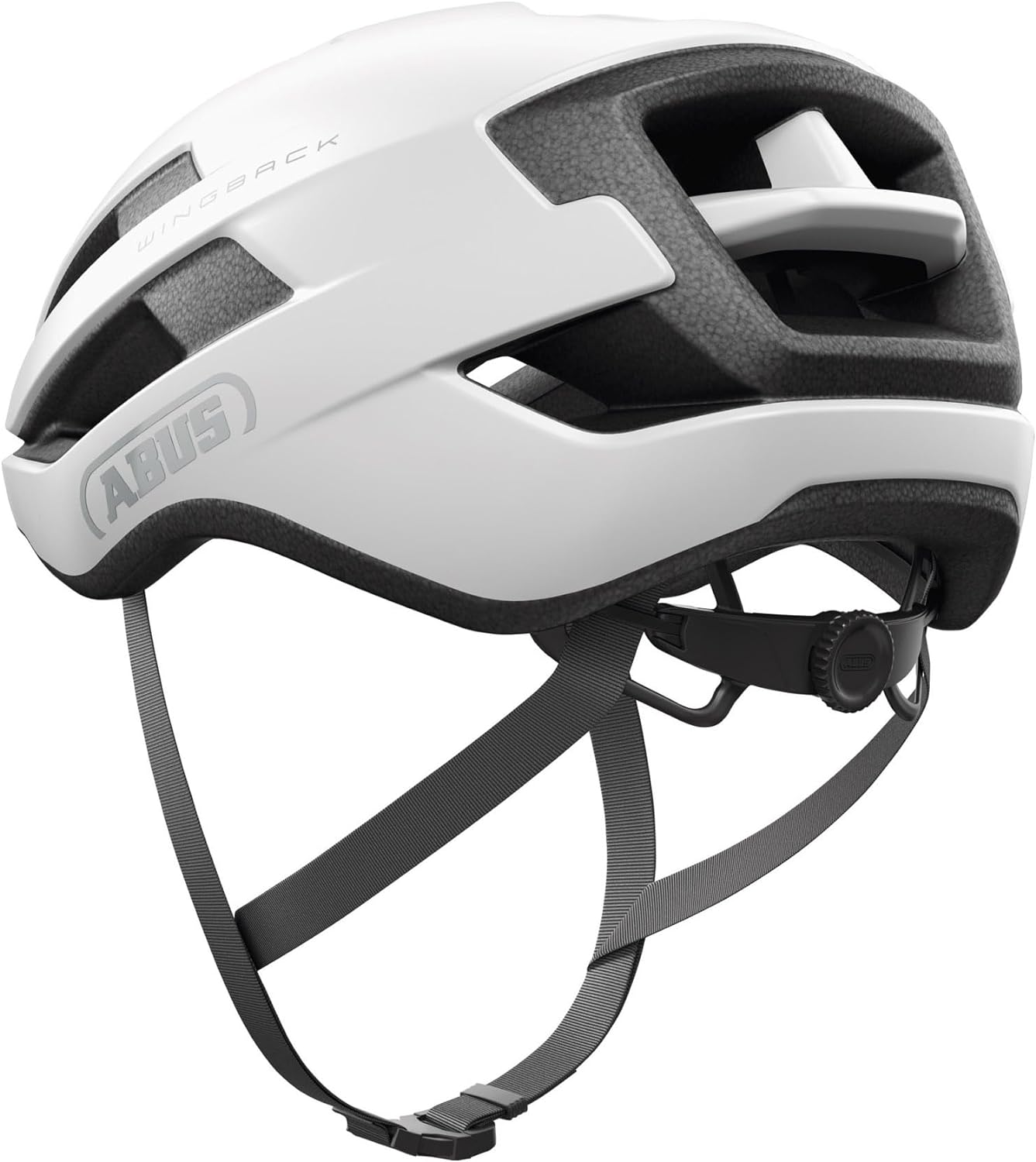 ABUS WingBack Racing Bicycle Helmet - Simple Helmet for Sporty Riding in Everyday Use S (51-55 cm) Weiß (polar white)