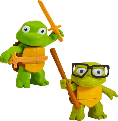 Teenage Mutant Ninja Turtles 83290 Turtle Tots Action Figure 2-Pack Featuring Leonardo and Donatello. Ideal Present for Boys 4 to 7 Years and TMNT Fans