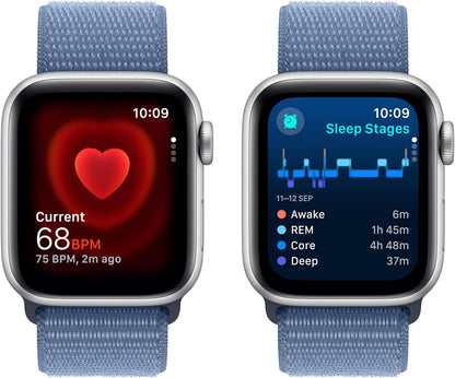 Apple Watch Se (Gps) - 2Nd Generation - 40 Mm - Silver Aluminium - Smart Watch With Sport Loop - Textile - Winter Blue -
